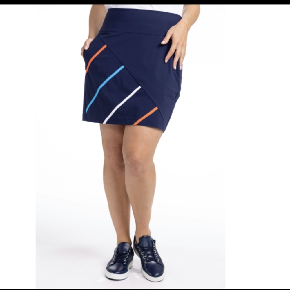 Kinona Golf Skort Skirt Navy Blue Coral Tennis Skirts with Built-in Shorts